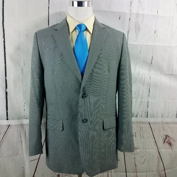 Merona 44R Gray Pinstripe Suit Blazer Sports Coat - Picture 2 of 8